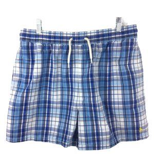 Polo Ralph Lauren Blue Plaid Swim Shorts, XL